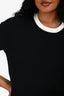 Maje Black/White Knit Ribbed Top Size 4