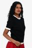 Maje Black/White Knit Ribbed Top Size 4