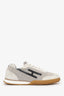 Hermès White/Grey Toile Suede Goatskin Jet Sneakers Size 38