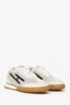 Hermès White/Grey Toile Suede Goatskin Jet Sneakers Size 38