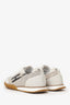 Hermès White/Grey Toile Suede Goatskin Jet Sneakers Size 38