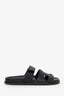 Hermès Black Leather Chypre Sandals Size 38
