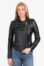 IRO Black Leather Moto Jacket Size 38