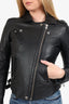 IRO Black Leather Moto Jacket Size 38
