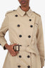 Burberry Beige Short Trench Coat Size 14