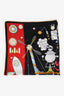 Hermes Blue/Yellow Silk Pattern Scarf 90