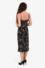L'Agence Black Floral Slip Dress Size 6