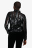 Derek Lam 10 Crosby Black Sequence Mockneck Sheer Long Sleeve Top Size 8