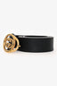 Gucci Black Leather GG Logo Belt Size 90/36