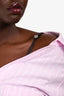 Alexander Wang Pink/White Embellish Straps Cotton Frayed Button Down Top Size 6