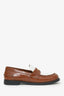 Miu Miu Brown/White Leather Penny Loafers Size 41