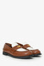 Miu Miu Brown/White Leather Penny Loafers Size 41