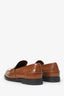 Miu Miu Brown/White Leather Penny Loafers Size 41
