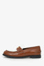 Miu Miu Brown/White Leather Penny Loafers Size 41