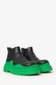 Bottega Veneta Black/Green Leather Tire Chelsea Boots Size 41 Mens