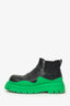 Bottega Veneta Black/Green Leather Tire Chelsea Boots Size 41 Mens