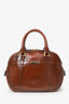 Burberry Brown Leather Top Handle With Strap