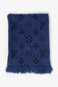 Louis Vuitton Blue Wool/Silk Monogram Knit Scarf
