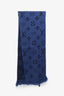 Louis Vuitton Blue Wool/Silk Monogram Knit Scarf