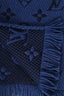 Louis Vuitton Blue Wool/Silk Monogram Knit Scarf