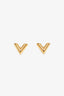 Louis Vuitton Gold Tone V Stud Earrings