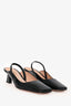 Sportmax Black Patent Square Toe Kitten Heels Size 36