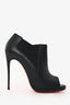 Christian Louboutin Black Leather Peep Toe Heels Size 37.5
