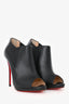 Christian Louboutin Black Leather Peep Toe Heels Size 37.5
