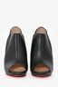 Christian Louboutin Black Leather Peep Toe Heels Size 37.5