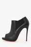 Christian Louboutin Black Leather Peep Toe Heels Size 37.5
