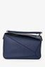 Loewe Navy Leather Small Puzzle Bag