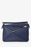 Loewe Navy Leather Small Puzzle Bag