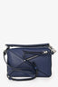 Loewe Navy Leather Small Puzzle Bag
