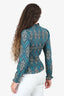 Sandro Blue Paisley Ruched Top Size 0