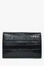 Alexander McQueen Black Croc Effect Leather Envelope Clutch