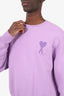 Ami Paris Purple Heart Logo Crewneck Sweater Size L Mens