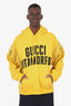 Gucci Yellow Metamorfosi Graphic Print Studded Hoodie Size L Mens