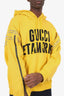 Gucci Yellow Metamorfosi Graphic Print Studded Hoodie Size L Mens