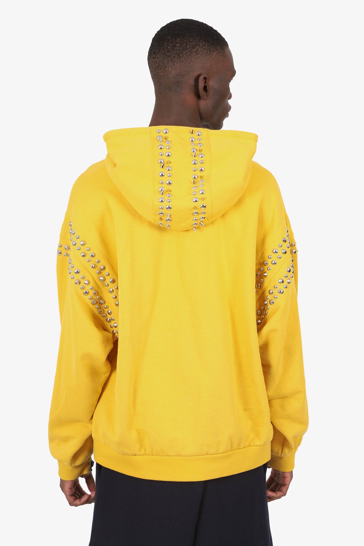 Gucci Yellow Metamorfosi Graphic Print Studded Hoodie Size L Mens 