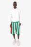 Gucci Green Crochet Striped Shorts Size L Mens