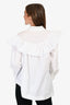 Simone Rocha White Cotton Poplin Button-Up Top With Pearl Collar Size 8 UK