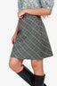 Burberry's Grey/White Novacheck Midi Skirt Size P