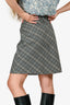 Burberry's Grey/White Novacheck Midi Skirt Size P