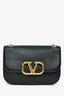 Valentino Black Leather Logo Crossbody Bag