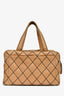 Pre-Loved Chanel™ 2000-2002 Tan Contrast Leather Medium Boston Bag