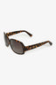 Louis Vuitton Brown Tortoiseshell 'Obsession Carre' Landscape Sunglasses