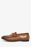 Gucci Aged Brown Leather Jordaan Horsebit Loafers Size 35.5