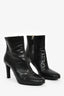 Prada Black Leather Round Toe Heeled Booties Size 36