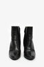 Prada Black Leather Round Toe Heeled Booties Size 36