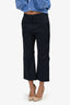 Marni Blue Cotton Straight Leg Cropped Trousers Size 40